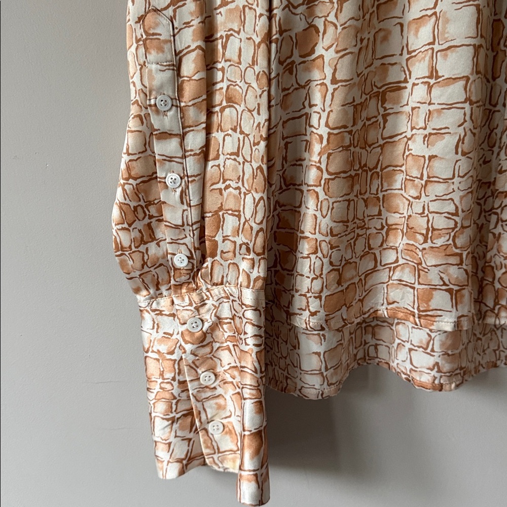 Equipment Silk Snake Pattern Button Down Shirt - image 4